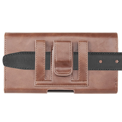 For Samsung Galaxy A23 5G Universal Horizontal Leather Phone Case with Embossed American Eagle Pouch Belt Clip Holster & Magnetic Pouch [Brown]