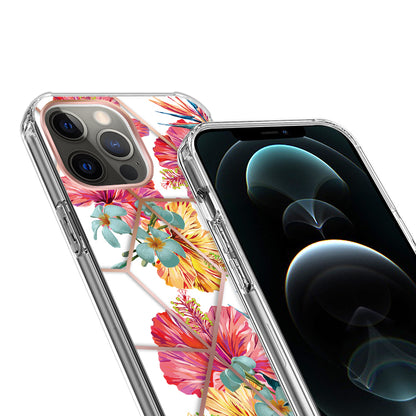 For Apple iPhone 14 Plus (6.7") Fashion Art Floral IMD Design Beautiful Flower Pattern Hybrid Protective Hard  Phone Case Cover