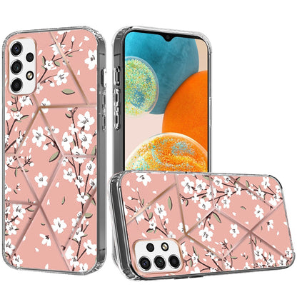 For Samsung Galaxy A23 5G Fashion Art Floral Design Beautiful Flower Pattern Hybrid Protective Hard Rubber TPU Pink Sakura Spring Flowers Phone Case Cover
