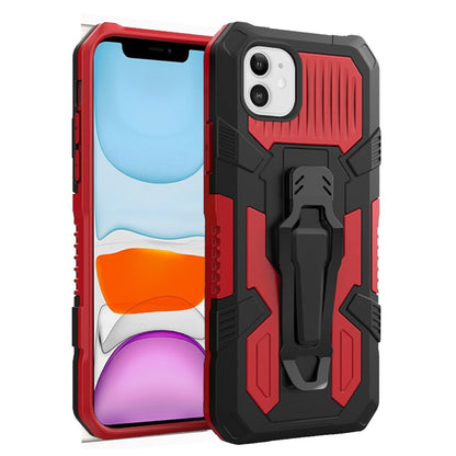 For Apple iPhone 13 Pro (6.1") Rugged Heavy Duty Dual Layers Hybrid Shockproof Protective with Metal Clip Holder & Kickstand  Phone Case Cover