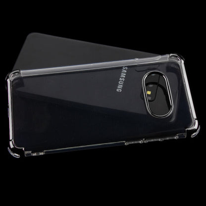 For Samsung Galaxy S10E Slim Hybrid Transparent Rubber Gummy Hard PC Silicone Electroplating Protective Clear / Black Phone Case Cover