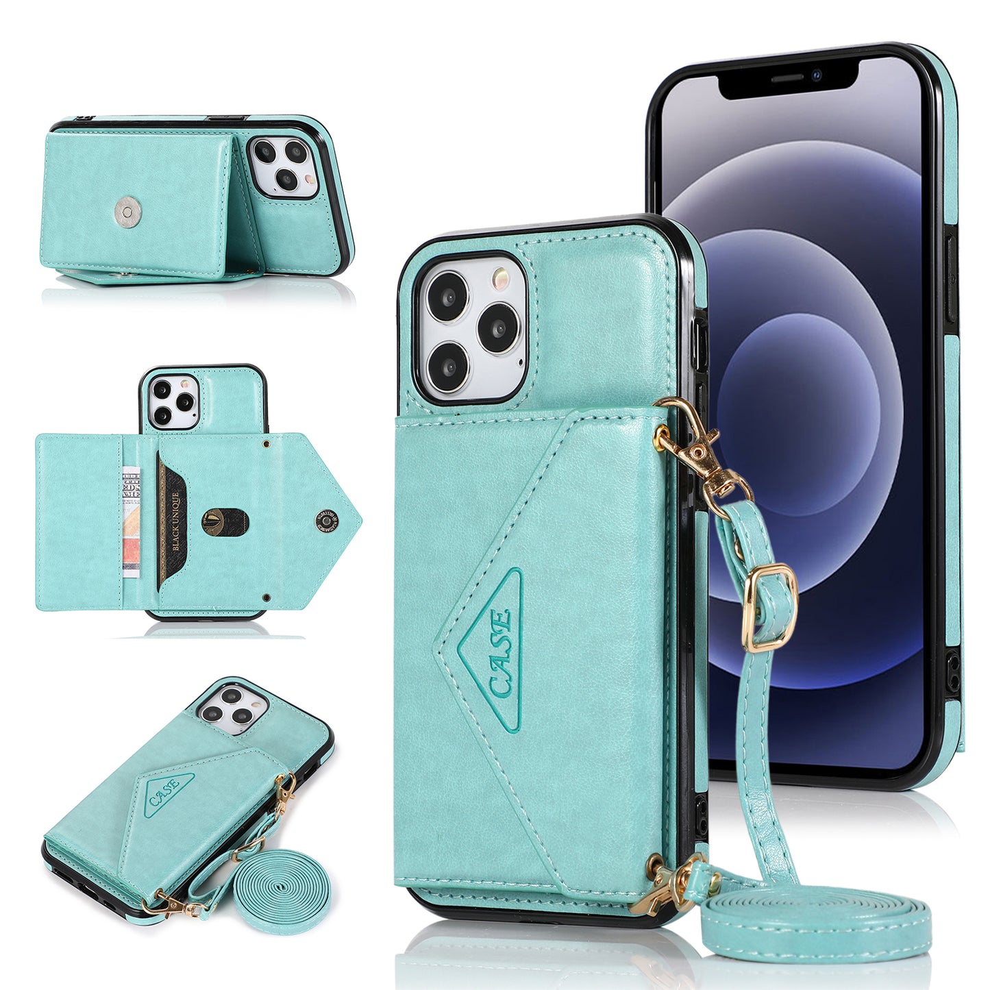 For Samsung Galaxy A53 5G Wallet Case Credit Card ID Holder Lanyard Detachable Neck Strap Protective Flip Slim PU Leather  Phone Case Cover