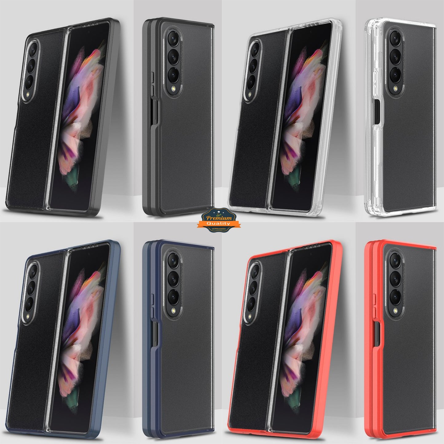 For Samsung Galaxy Z Fold 4 5G Transparent Full Body with Built-in Screen Protector Hard PC Ultra-Thin Shockproof Protective  Phone Case Cover