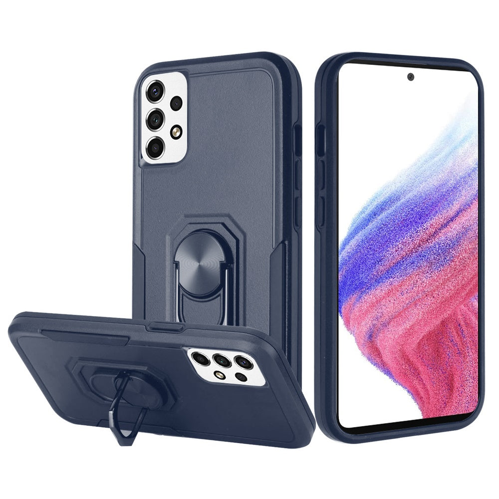 For Samsung Galaxy A53 5G Hybrid Rugged Hard Drop-Proof 3 Layer Protection Military Grade Armor with Metal Ring Stand  Phone Case Cover