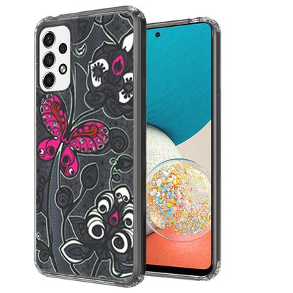 For Samsung Galaxy A53 5G Cases Pattern Design Ultra Thin Clear Hybrid Rubber Gummy TPU Grip + Hard PC Back Shockproof  Phone Case Cover