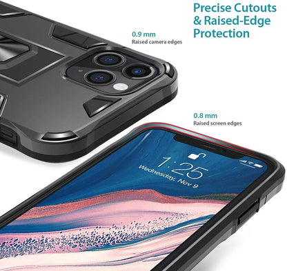 For Apple iPhone 14 (6.1") Built-in Slide Kickstand Shockproof Armor Heavy Duty Dual Layer [Military Grade] Rugged Bumper  Phone Case Cover