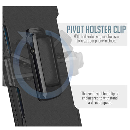 For Samsung Galaxy A23 5G Heavy Duty Rugged Shockproof Body Protection Hybrid Kickstand with Swivel Belt Clip Holster Black Phone Case Cover