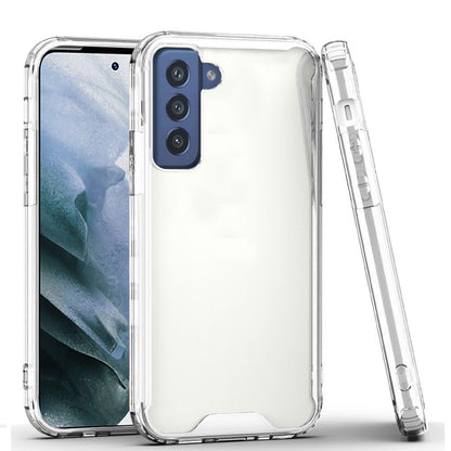 For Samsung Galaxy S21 Plus Colored Shockproof Transparent Hard PC + Rubber TPU Hybrid Bumper Shell Slim Protective Clear Phone Case Cover