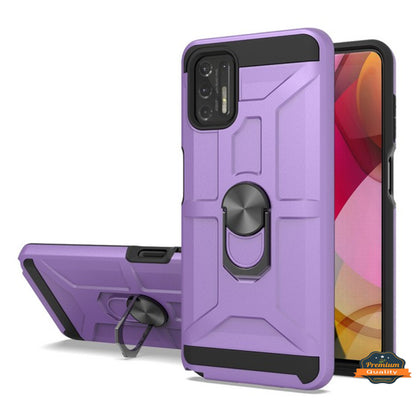 For Motorola Moto G Stylus 5G 2022 Hybrid Ring Stand [360° Rotatable Ring Holder Magnetic Kickstand] Shockproof Rubber  Phone Case Cover