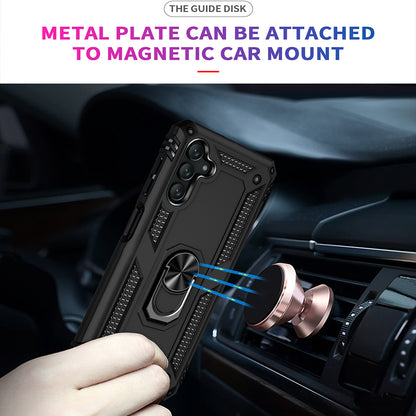 For Samsung Galaxy A13 5G Military Grade Heavy Duty Armor Hybrid with Rotating Metal Ring Kickstand Finger Loop Stand  Phone Case Cover