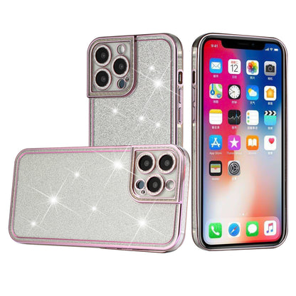 For Apple iPhone 11 (6.1") Luxury Chromed Edge Glitter Star Bling Thick TPU Shiny Bling Protective Frame  Phone Case Cover