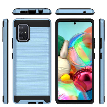 For Samsung Galaxy A54 5G Hybrid Brushed Metal Texture Rugged Slim Shockproof Dual Layers 2-Piece Hard PC + Soft TPU  Phone Case Cover
