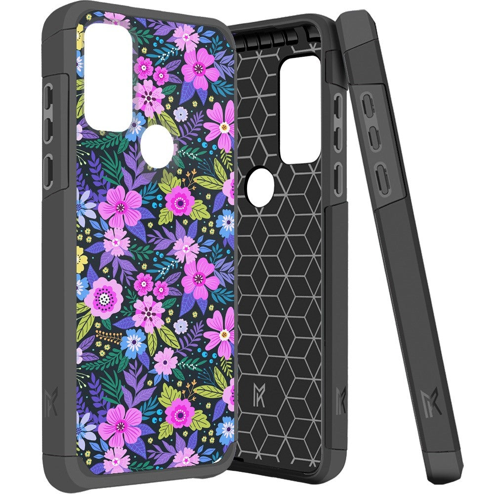 For Motorola Moto G Pure Graphic Design Pattern Hard PC Soft TPU Silicone Protection Hybrid Shockproof Armor Rugged Bumper Mystical Floral Boom Phone Case Cover
