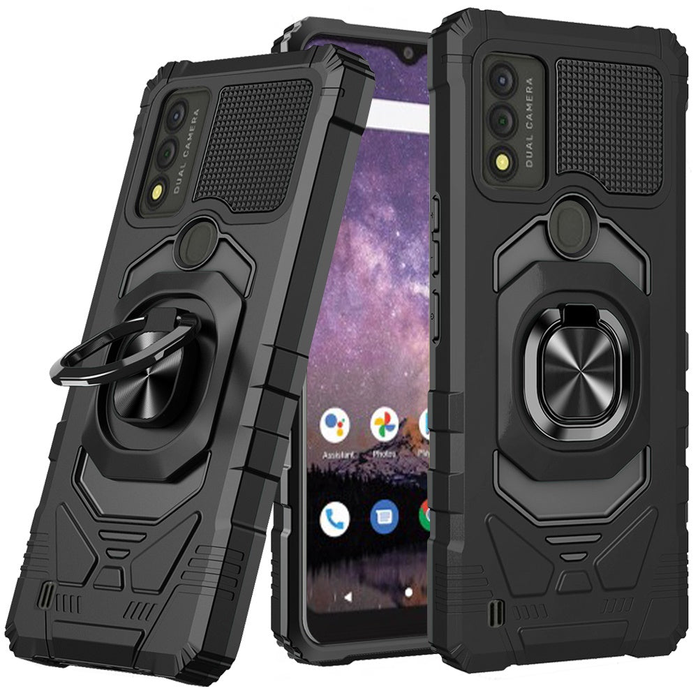 For Wiko Voix Hybrid Dual Layer with 360° Rotate Magnetic Ring Stand Holder Kickstand, 2in1 TPU Rugged PC Shockproof  Phone Case Cover