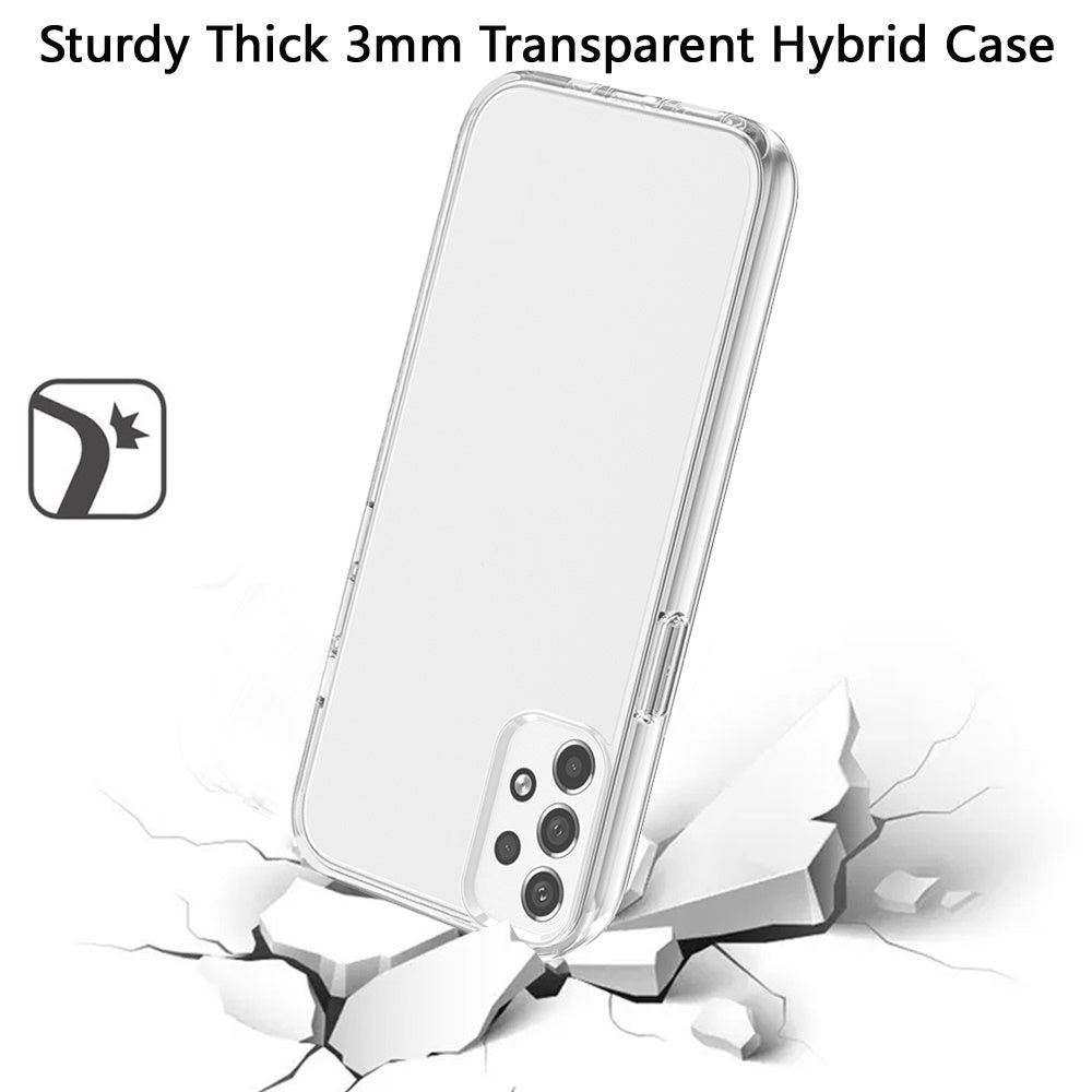 For Samsung Galaxy A33 5G Transparent Shock Absorption Thick TPU Rubber Gel Soft Ultra Thick 3mm Hybrid Silicone Protective Slim  Phone Case Cover