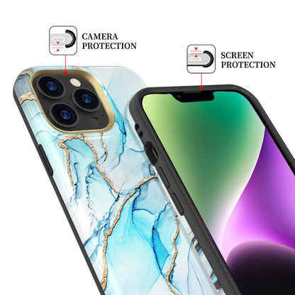 For Apple iPhone 14 /Plus Pro Max Eclipse Marble Galaxy IMD Design Glitter Sparkle Hybrid Rubber TPU Slim  Phone Case Cover