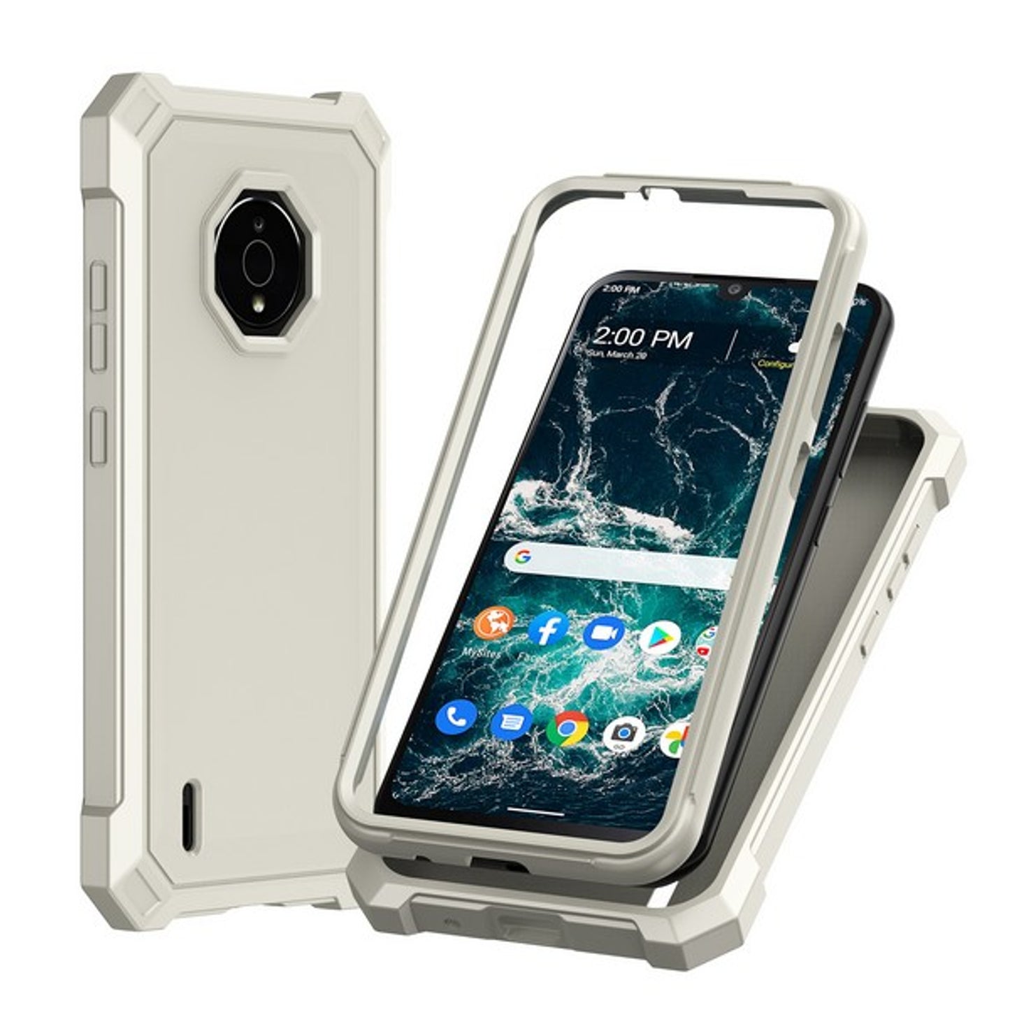 For Nokia C200 Hybrid 2in1 Front Bumper Frame Cover Square Edge Shockproof Soft TPU + Hard PC Anti-Slip Heavy Duty  Phone Case Cover