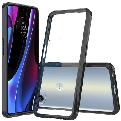 For Motorola Edge+ 2022 /Edge Plus Hybrid Slim Crystal Clear Transparent Shock-Absorption Bumper TPU Hard PC Back Frame  Phone Case Cover