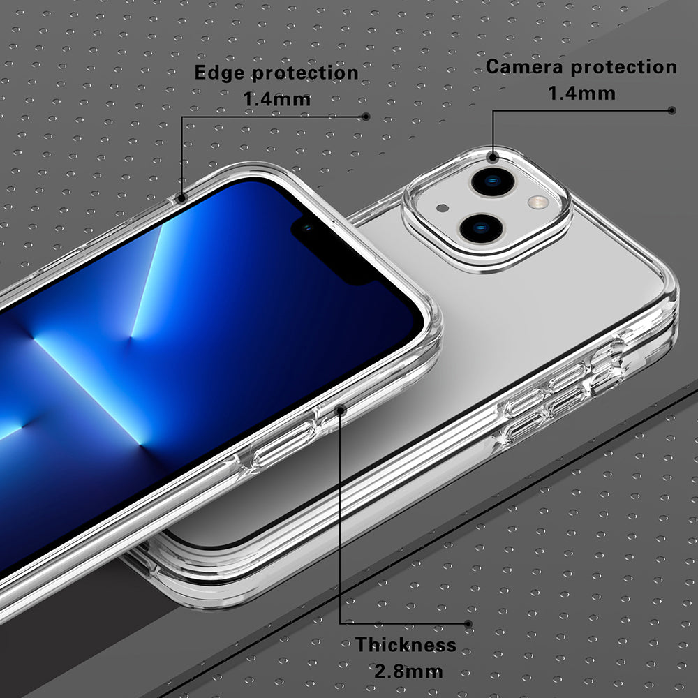 For Apple iPhone 14 /Plus Pro Max Transparent Thick Hybrid Hard PC Shell & Soft TPU Shockproof Compatible with MagSafe  Phone Case Cover