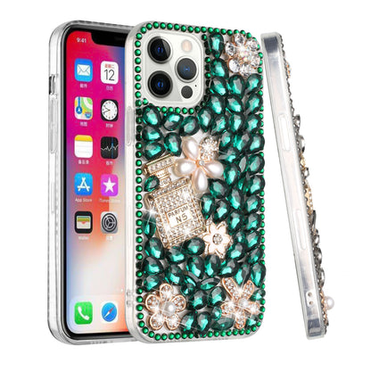 For Apple iPhone 13 (6.1") Bling Clear Crystal 3D Full Diamonds Luxury Sparkle Rhinestone Hybrid Protective  Phone Case Cover