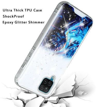 For Apple iPhone 13 Pro (6.1") Pattern Clear Design Transparent Glitter Bling Hybrid Plastic Hard Back TPU Rubber Armor  Phone Case Cover