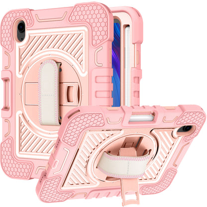 Case for Samsung Galaxy Tab A8 10.5 inch (2022) Hybrid 3in1 Multi-Functional Tablet Case with Hand, Shoulder Strap, Pencil & Stand Holder Rose Gold Tablet Cover