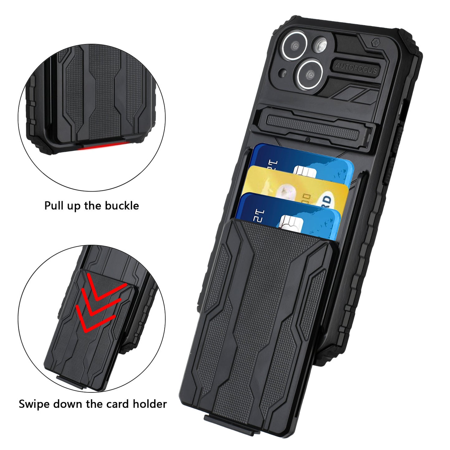 For Samsung Galaxy A53 5G Wallet Credit Card Holder ID Slot Hidden Back Pocket with Kickstand Dual Layer Armor Hard Hybrid  Phone Case Cover