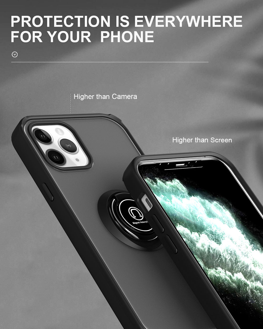 For Apple iPhone 13 /Pro Max Mini Hybrid Frosted Protector Magnetic Ring Holder Stand Kickstand Heavy Duty Rugged Bumper  Phone Case Cover