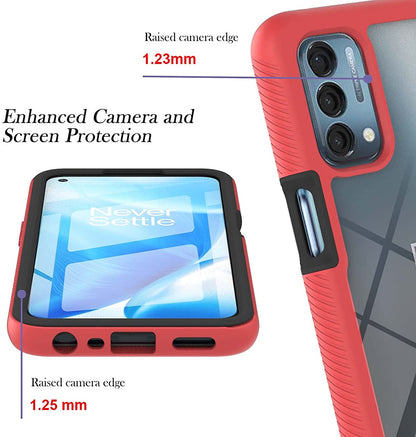 For Samsung Galaxy A23 5G Full Body Armor Slim Hybrid Double Layer Hard PC + TPU Transparent Back Rugged Shockproof Clear / Pink Phone Case Cover