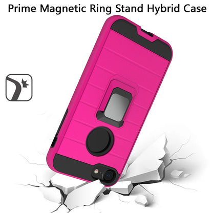 For Apple iPhone SE 2022 /SE 2020/8/7 Magnetic Ring Holder Rubber Hybrid Kickstand Texture Rugged Armor Heavy Duty  Phone Case Cover