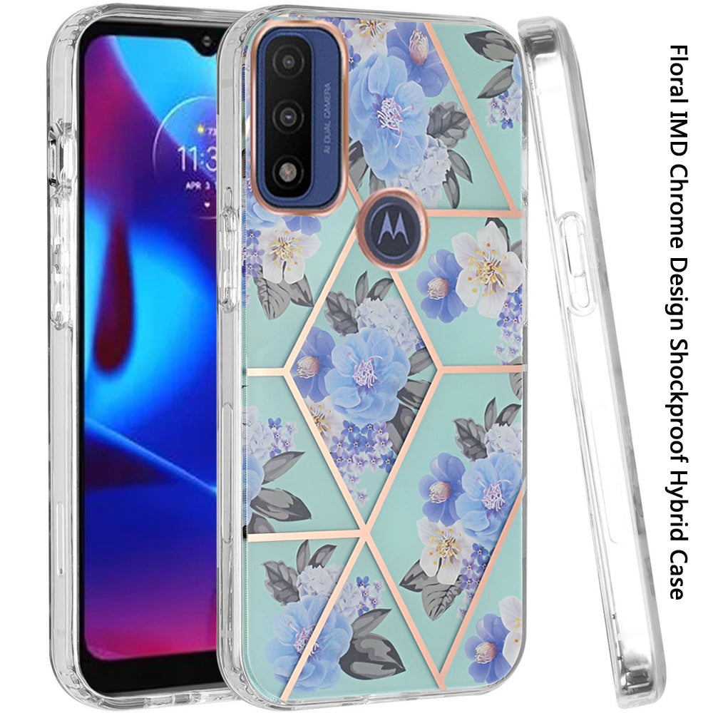 For Motorola Moto G Pure /G Power 2022 Fashion Floral IMD Design Flower Hybrid Protective Hard Rubber TPU Slim Back Shockproof  Phone Case Cover