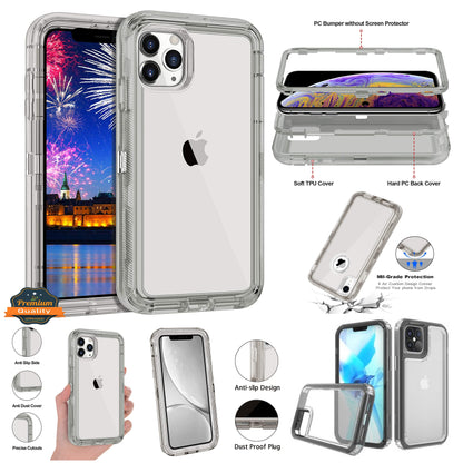 For Boost Mobile Celero 5G Transparent 3 Layer Heavy Duty Rugged Full Body Shockproof Hybrid Hard PC + TPU Bumper Protective  Phone Case Cover