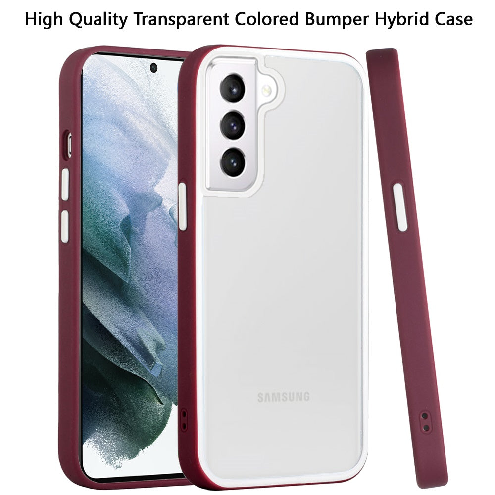 For Samsung Galaxy S22 /Plus Ultra Hybrid Transparent Clear Colored Frame Bumper Hard Back Shockproof Slim Soft TPU Silicone Protective  Phone Case Cover