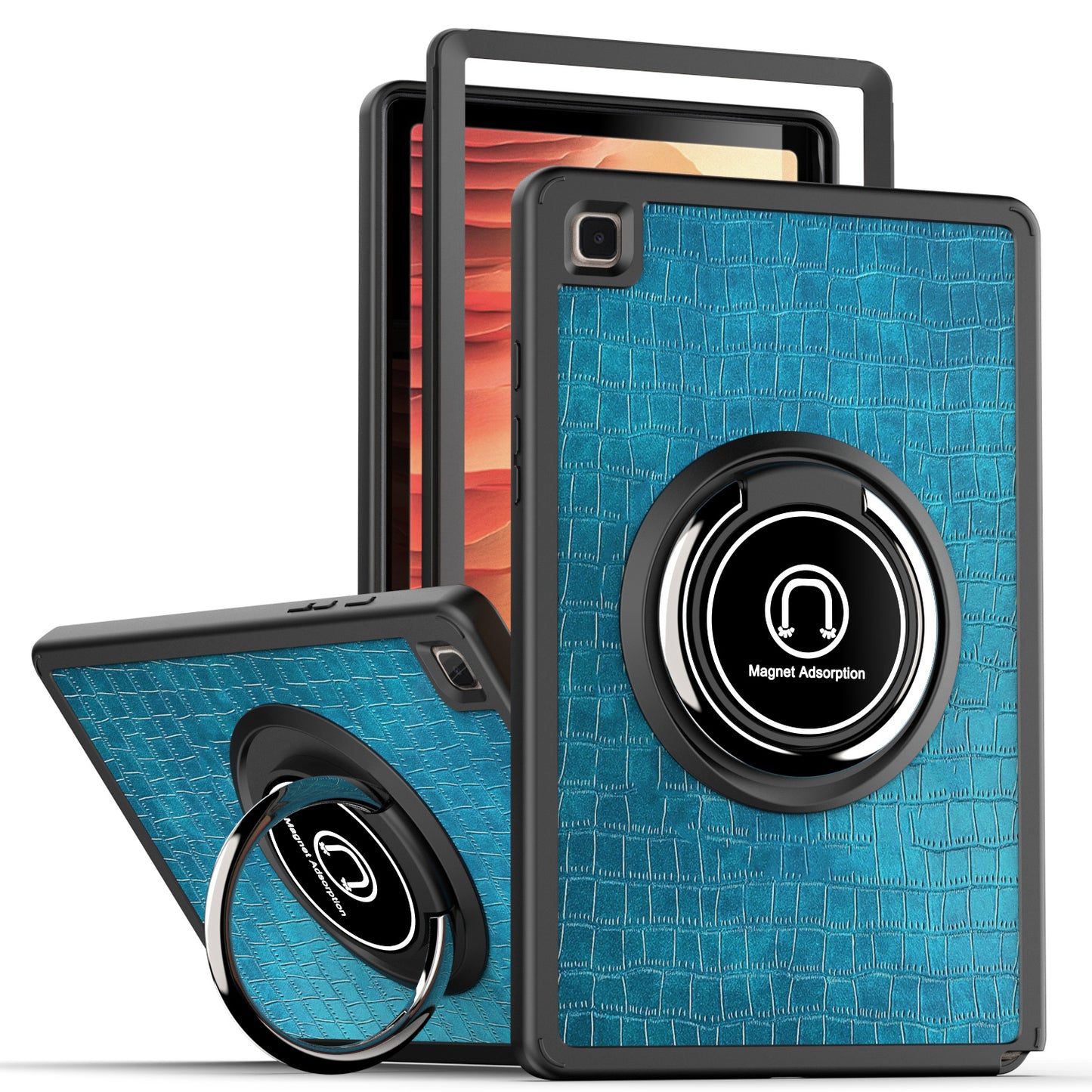 Case for Samsung Galaxy Tab A7 (10.4 inch) Slim Hybrid with Ring Magnetic Stand Holder Kickstand Frame Bumper Drop proof Tablet Green Tablet Cover