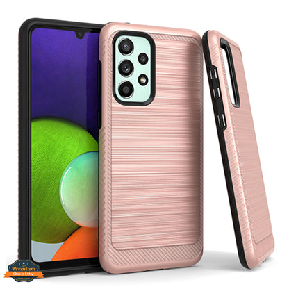 For Samsung Galaxy A53 5G Armor Brushed Texture Rugged Carbon Fiber Design Shockproof Dual Layers Hard PC + TPU Protective  Phone Case Cover