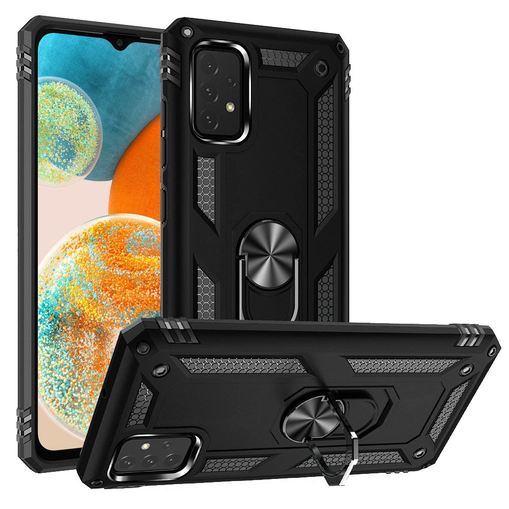 For Samsung Galaxy A23 5G Military Grade Rugged Dual Layers Hard PC + TPU Shockproof Hybrid with Ring Kickstand  Phone Case Cover