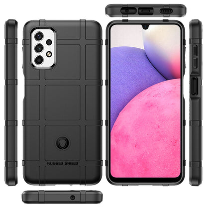 For Samsung Galaxy A33 5G Rugged Shield Hybrid TPU 3.2mm Thick Rough Armor Tactical Matte Grip Silicone Texture Anti-Drop  Phone Case Cover