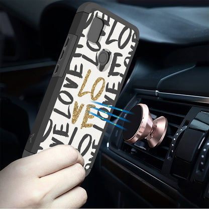 For Cricket Icon 4 Graphic Design Pattern Hard PC TPU 2in1 Tough Strong Hybrid Shockproof Armor Frame  Phone Case Cover