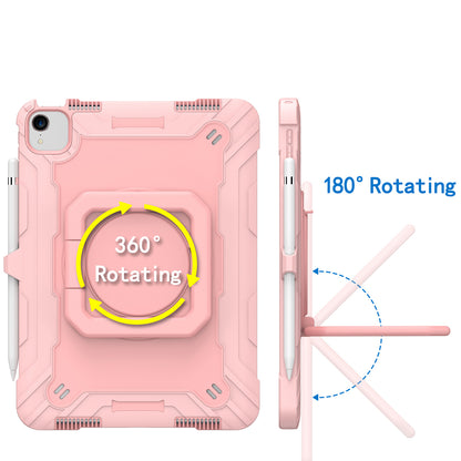 Case for Apple iPad Air 4 / iPad Air 5 / iPad Pro (11 inch) Tough Hybrid Armor 3in1 with 360 Degree Rotating Kickstand & Shoulder Strap Shockproof Rose Gold Tablet Cover