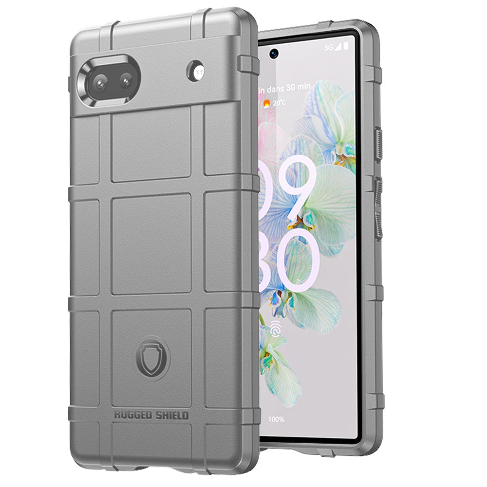 For Google Pixel 6A Rugged Shield Hybrid TPU Thick Solid Rough Armor Tactical Matte Grip Silicone Texture Protective  Phone Case Cover