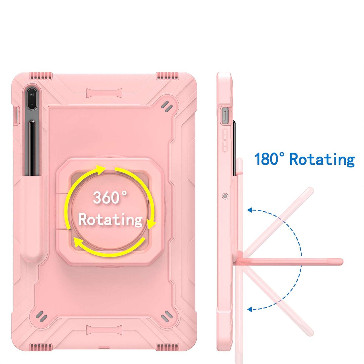 Case for Apple iPad Air 4 / iPad Air 5 / iPad Pro (11 inch) Tough Hybrid Armor 3in1 with 360 Degree Rotating Kickstand & Shoulder Strap Shockproof Rose Gold Tablet Cover