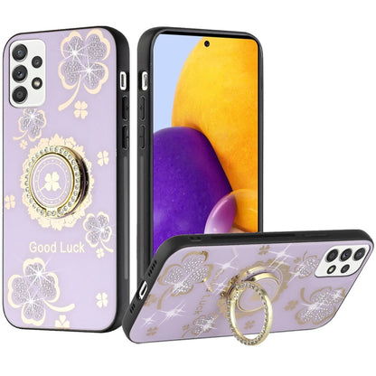 For Samsung Galaxy A73 5G 3D Diamond Bling Sparkly Glitter Ornaments Engraving Hybrid Armor Rugged Metal Fashion  Phone Case Cover