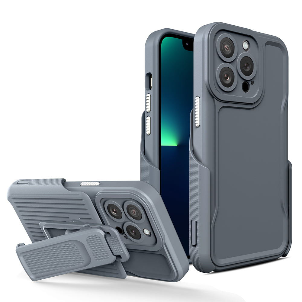 For Apple iPhone 14 /Plus Pro Max Hybrid Combo 2in1 with Secure Clip-on Holster, Kickstand & Camera Opening  Phone Case Cover