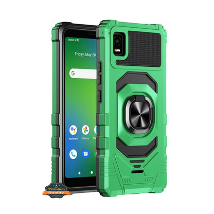 For Cricket Innovate E 5G Tuff Hybrid Magnetic Car Mount Ring Kickstand Stand Holder Armor Protective [Military Grade]  Phone Case Cover