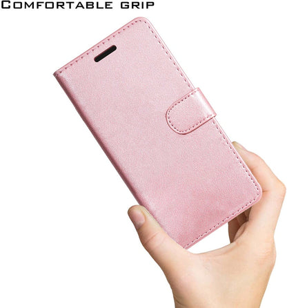 For Samsung Galaxy A23 5G Wallet PU Leather Pouch with Card Slots ID Money Pocket, Stand & Strap Flip Dual Layers Rose Gold Phone Case Cover