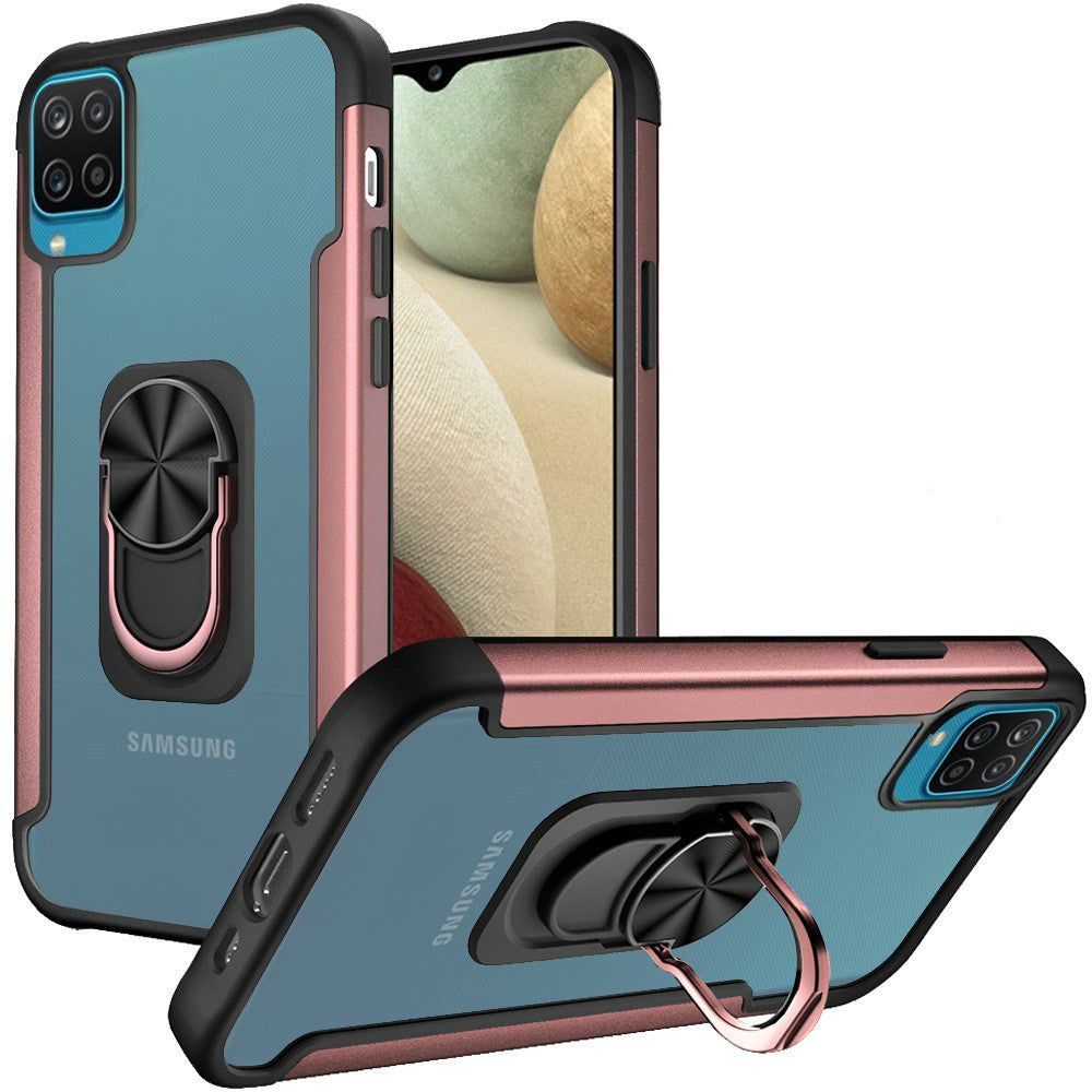 For Samsung Galaxy A33 5G Clear Military Grade Design Hybrid Protective with Ring Holder Kickstand [Magnetic Car Mount Feature]  Phone Case Cover