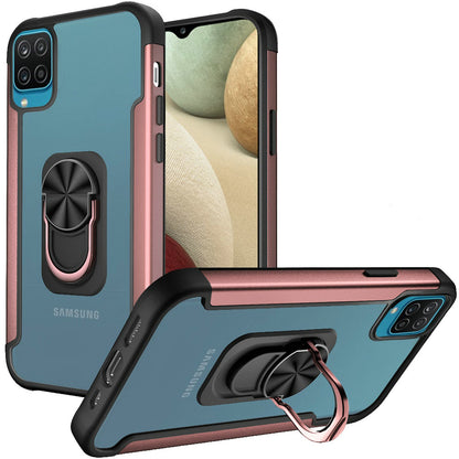 For Samsung Galaxy A33 5G Clear Military Grade Design Hybrid Protective with Ring Holder Kickstand [Magnetic Car Mount Feature]  Phone Case Cover