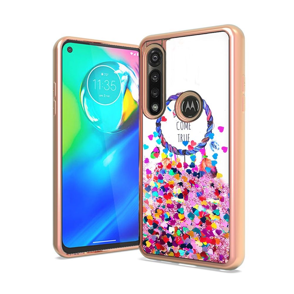 For Apple iPhone 13 (6.1") Waterfall Quicksand Flowing Liquid Glitter Water Design Electroplating Bling TPU Hybrid Frame Protective  Phone Case Cover