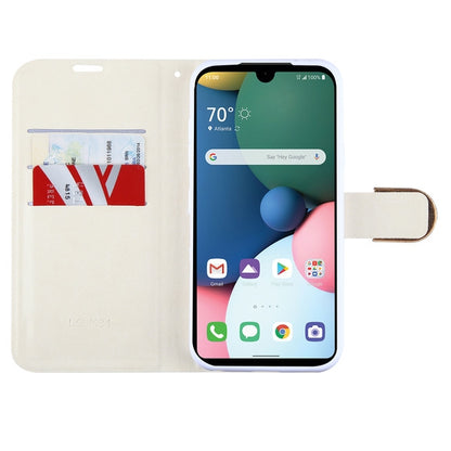 For LG K31 /Aristo 5/Fortune 3/Tribute Monarch / Phoenix 5 Design PU Leather Wallet Bling with Credit Card Slot Flip Pouch Purple Flowers Phone Case Cover