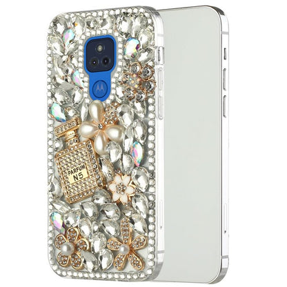 For Samsung Galaxy S21 Ultra Bling Clear Crystal 3D Full Diamonds Luxury Sparkle Rhinestone Hybrid Protective Pearl Flowers Perfume Phone Case Cover